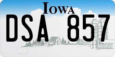 IA license plate DSA857