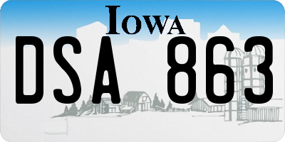 IA license plate DSA863