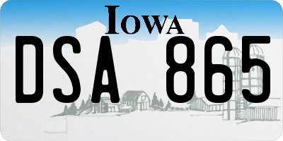 IA license plate DSA865