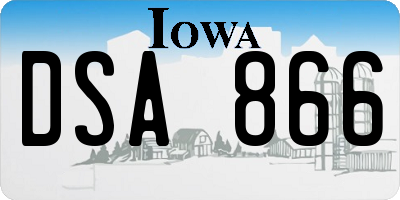 IA license plate DSA866