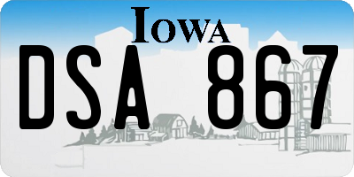IA license plate DSA867