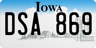 IA license plate DSA869