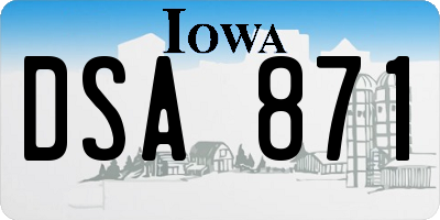 IA license plate DSA871