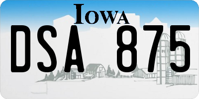IA license plate DSA875