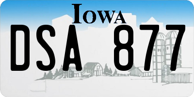 IA license plate DSA877