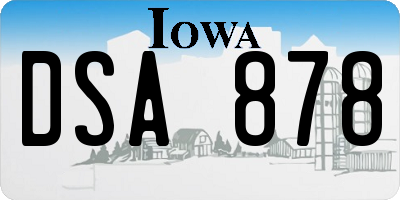 IA license plate DSA878
