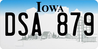 IA license plate DSA879