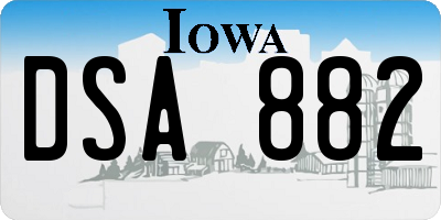 IA license plate DSA882