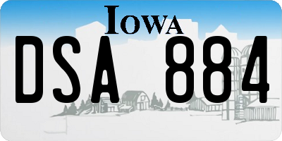 IA license plate DSA884