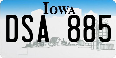 IA license plate DSA885