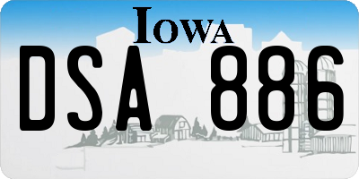 IA license plate DSA886