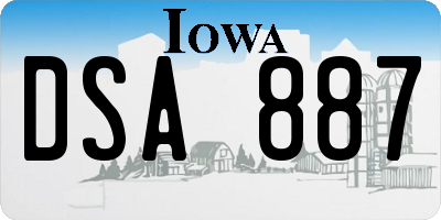 IA license plate DSA887