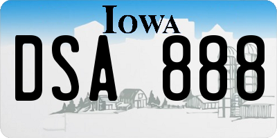 IA license plate DSA888