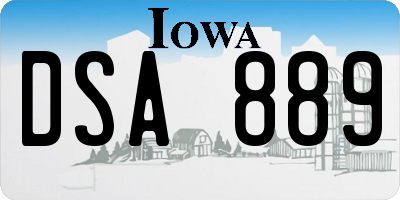 IA license plate DSA889