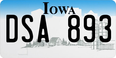 IA license plate DSA893