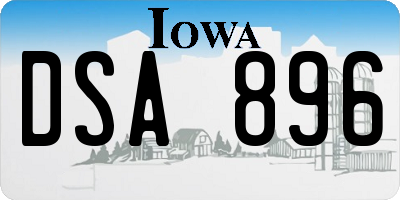 IA license plate DSA896