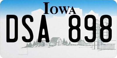 IA license plate DSA898