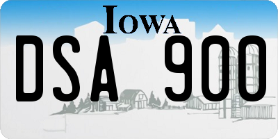 IA license plate DSA900