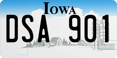 IA license plate DSA901