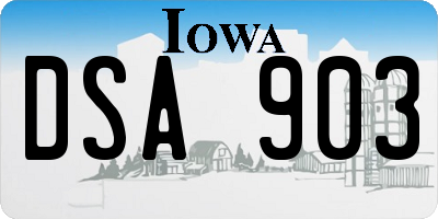 IA license plate DSA903
