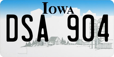 IA license plate DSA904