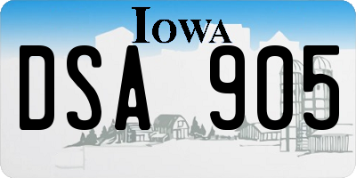 IA license plate DSA905
