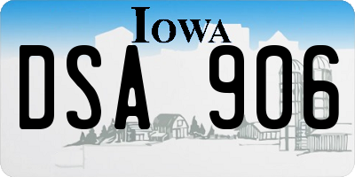 IA license plate DSA906