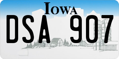 IA license plate DSA907