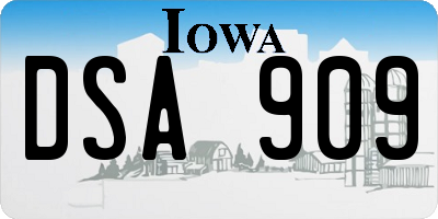 IA license plate DSA909