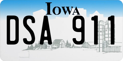 IA license plate DSA911