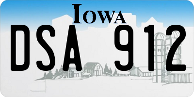 IA license plate DSA912