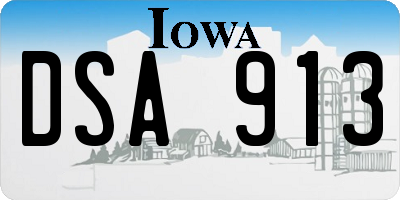 IA license plate DSA913