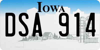 IA license plate DSA914