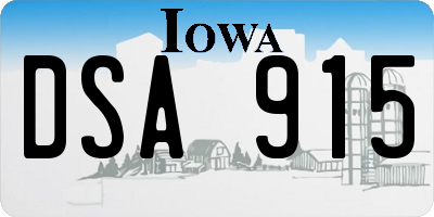 IA license plate DSA915