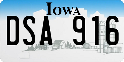 IA license plate DSA916