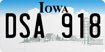 IA license plate DSA918
