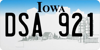 IA license plate DSA921