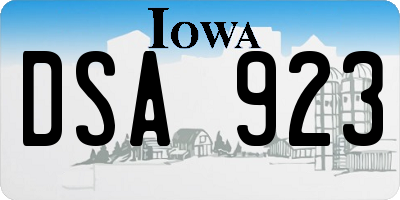 IA license plate DSA923