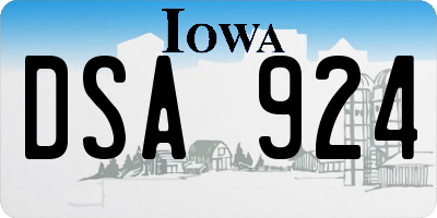 IA license plate DSA924