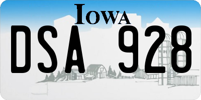 IA license plate DSA928
