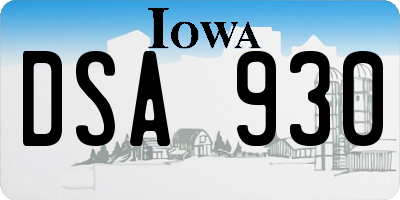 IA license plate DSA930