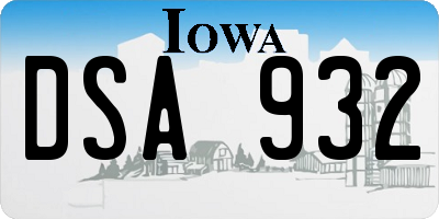 IA license plate DSA932