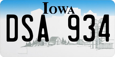 IA license plate DSA934