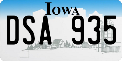 IA license plate DSA935