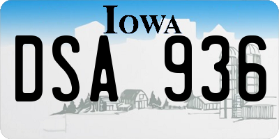 IA license plate DSA936