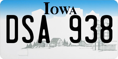 IA license plate DSA938