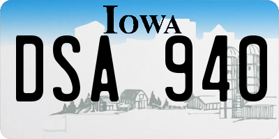 IA license plate DSA940