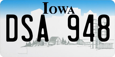 IA license plate DSA948