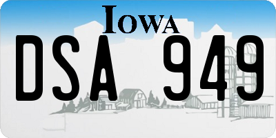 IA license plate DSA949