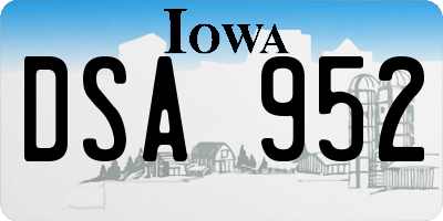 IA license plate DSA952